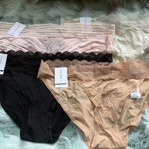 FOUR (4) Calvin Klein Women's Bikini & Hipster Underwear Multicolor X-Large NWT